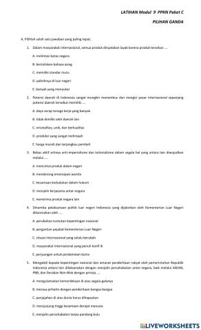 Latihan modul 9 mapel ppkn paket c