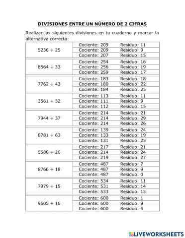 Divisiones 2 cifras