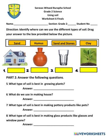 Worksheet 6, Using Soil