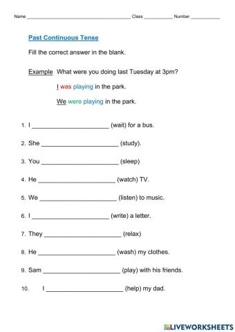 Past Continuous Tense