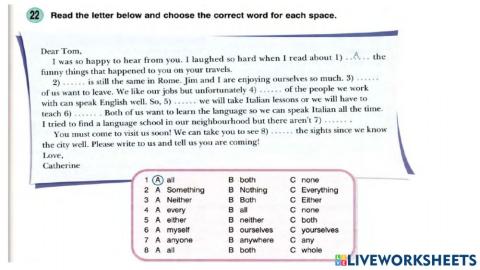 Determiners-Quantifiers -Test (Round up 5)