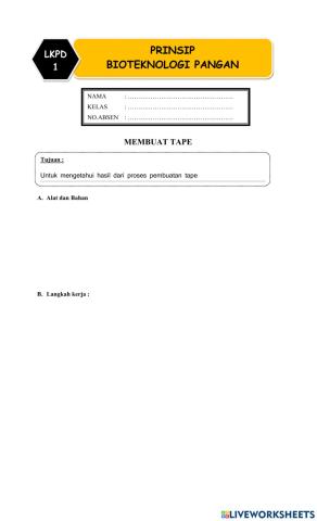 Lkpd 1 bioteknologi pangan