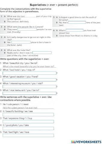 Superlative + Present Perfect