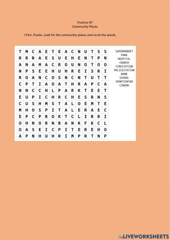 Community Places Practice 7