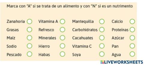 Alimentos y nutrimentos