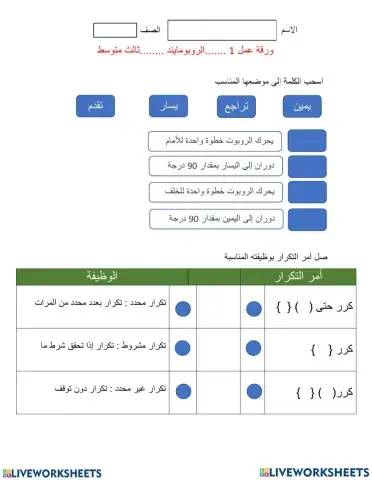 اختبار عملي ثالث متوسط