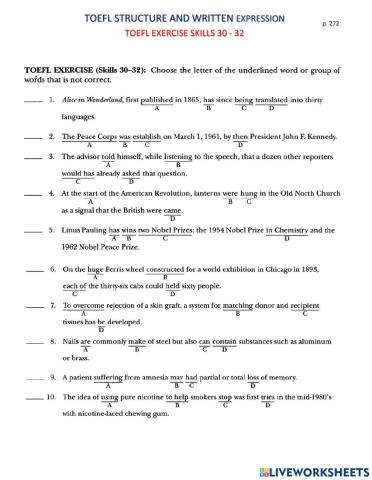TOEFL Exercise Skills 30 - 32