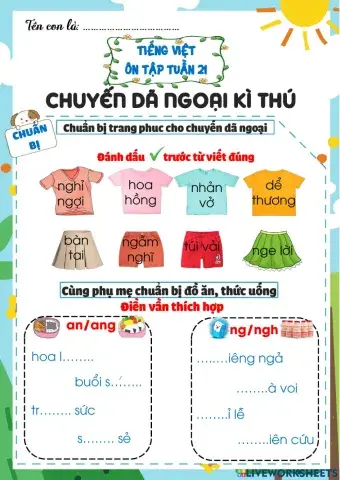 Phiếu ôn tiensg việt tuần 21