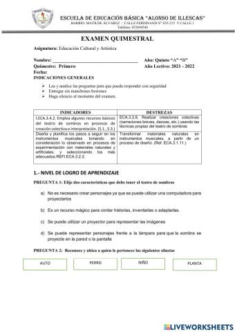 Evaluación quimestral