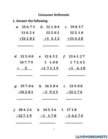 Consumer math 1