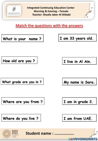 Introduce myself - match