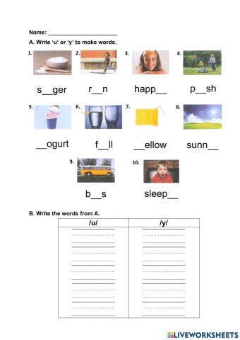 Phonics u & y