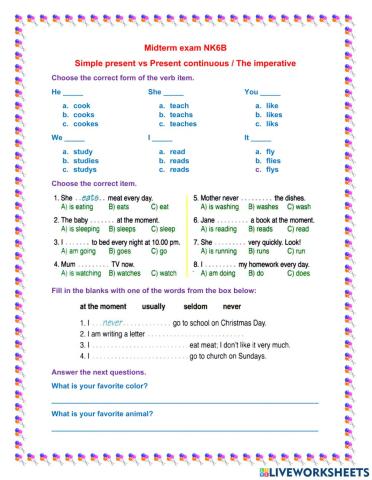 Present simple and Present continuous