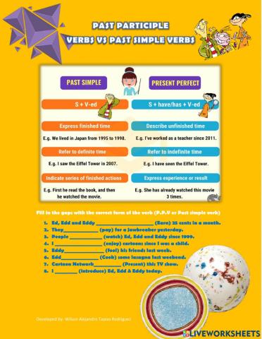 Past participle verbs vs past simple verbs