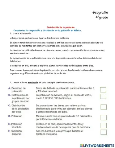 Distribución de la población