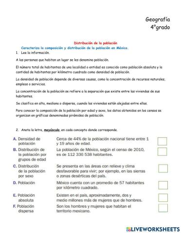 Distribución de la población