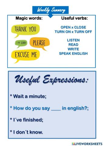 Useful expressions and magic words