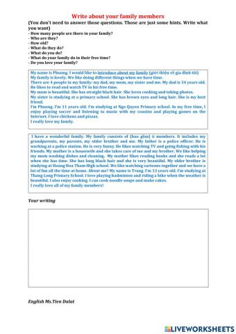 Write about your family