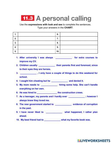 11.4 Expressions with look and see