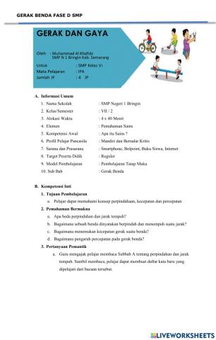LKPD Gerak Benda