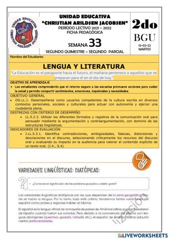 SEMANA 33-LENGUA Y LITERATURA-2doBGU