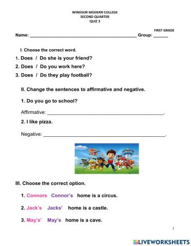 Grammar quiz 2-3