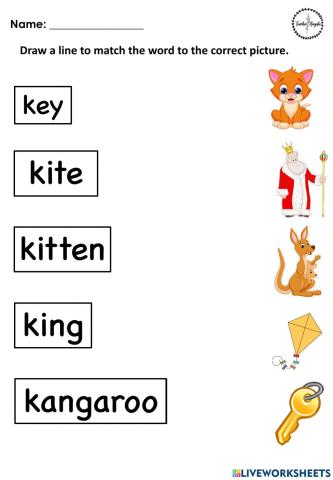 Letter K - matching