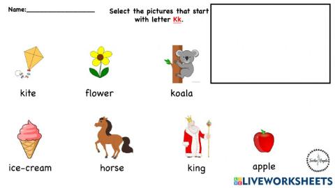 Letter K - Select the picture