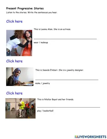 Present Progressive Stories