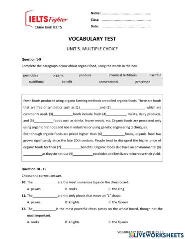 Vocab test 16