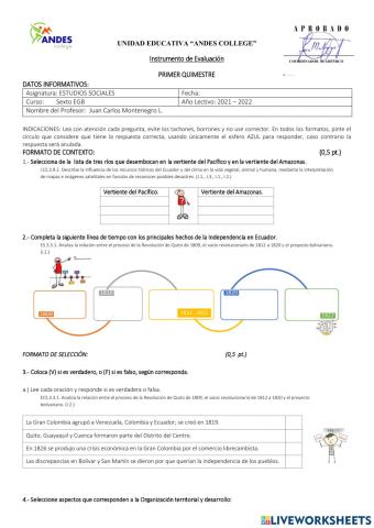 Prueba Quimestral de EESS