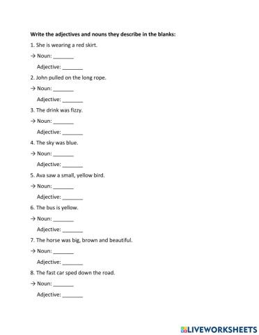 Nouns and adjectives