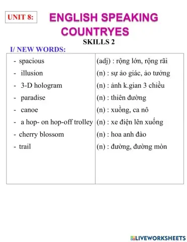 English 8- unit 8- skills 2