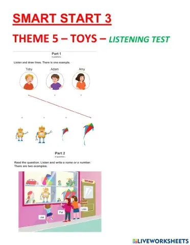 Smart start 3 - theme 5 - toys - listening test