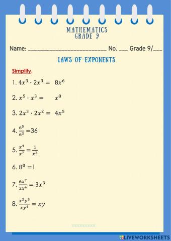 Laws of Exponents 2