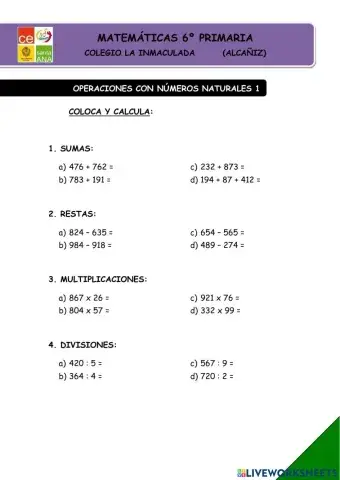 Operaciones con números naturales