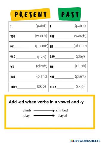 Present and past simple