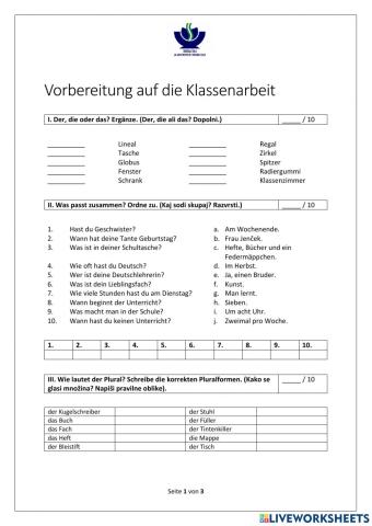 Vorberietung auf den Test - AS1 L1 L2 Februar 2022