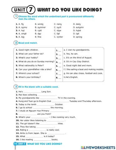 What do you like doing?