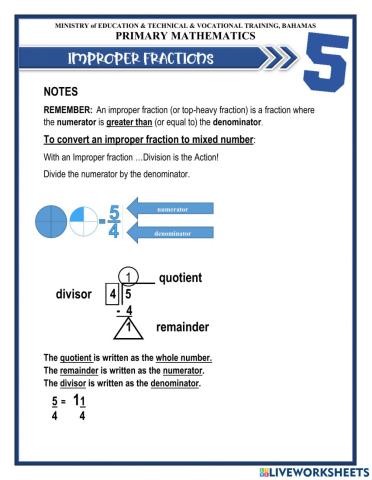 Improper Fractions