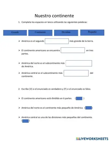 División del continente américano