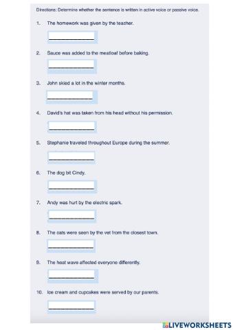 Active and Passive Voice