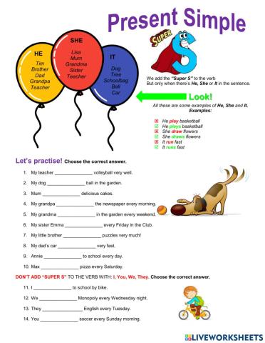 Present Simple SUPER S