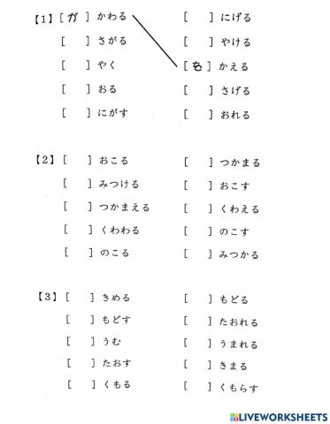 自動詞・他動詞　練習パターン