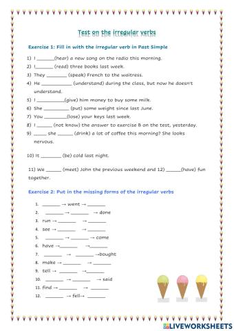 Test on the Irregular Verbs (B Senior)