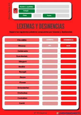 6º ud6 desinencias lengua