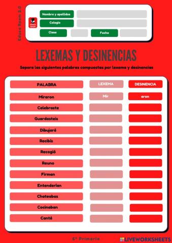 6º ud6 desinencias lengua