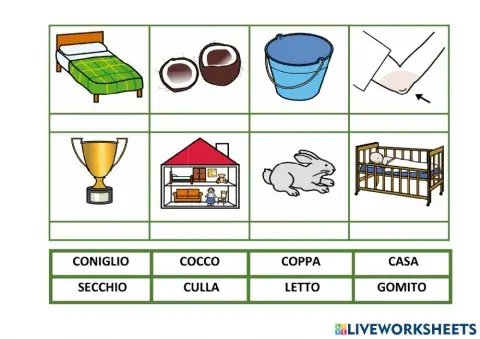 Abbinamento immagine parola C