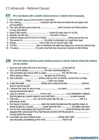 C1 Advanced - Relative Clauses