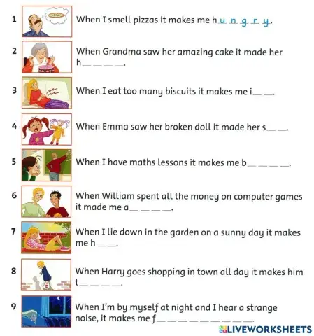 Complete sentences with appropriate adjectives